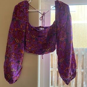 Floral Purple Women's Crop Top
